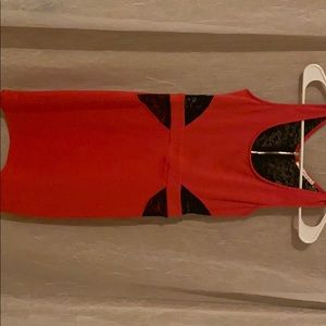 Pinkish,red mini dress.